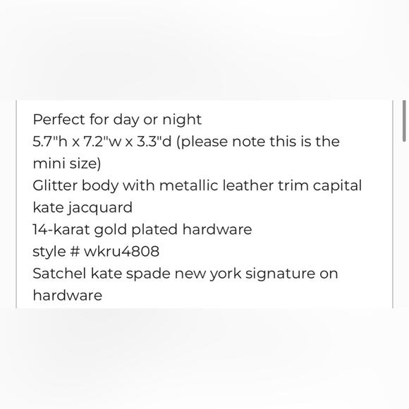 Kate Spade New York Sunset Lane Mini Kirin Glitter Crossbody - Picture 15 of 15